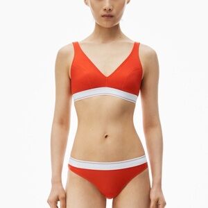 Alexander Wang Ribbed Bralette & High-Waist Brief Set